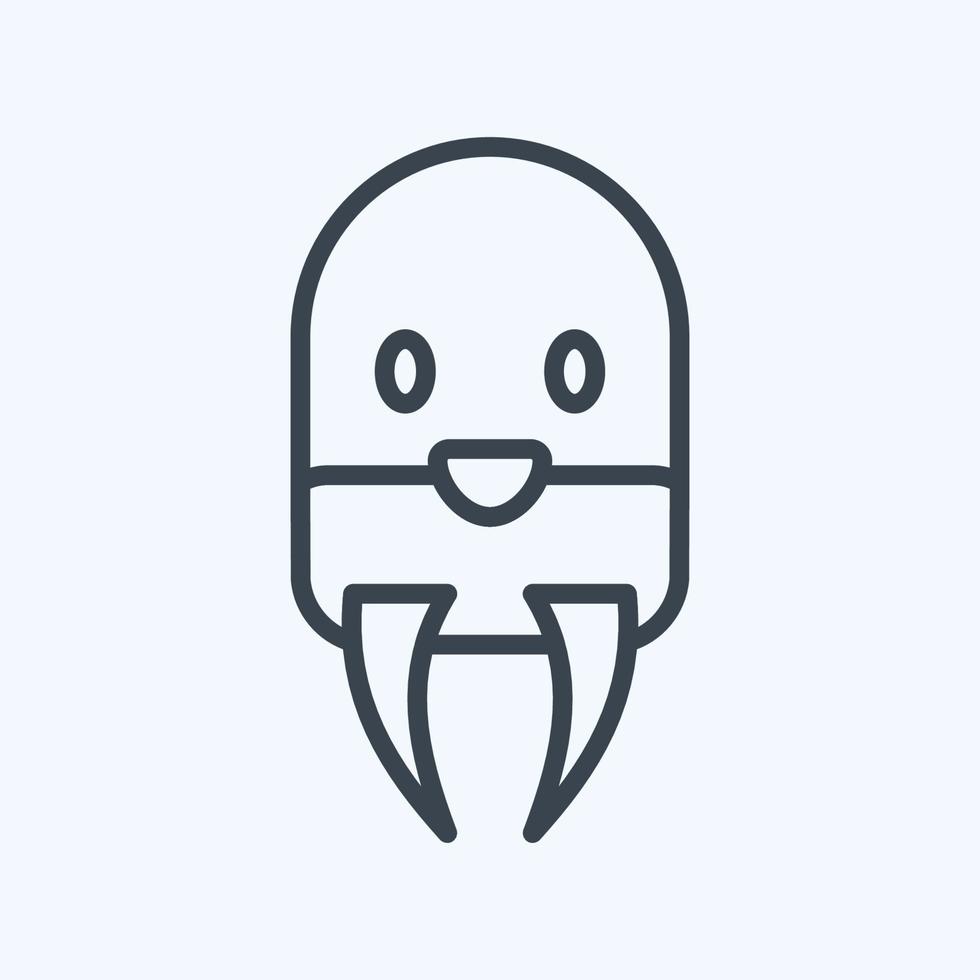 Icon Wairus. related to Animal Head symbol. simple design editable. simple illustration vector