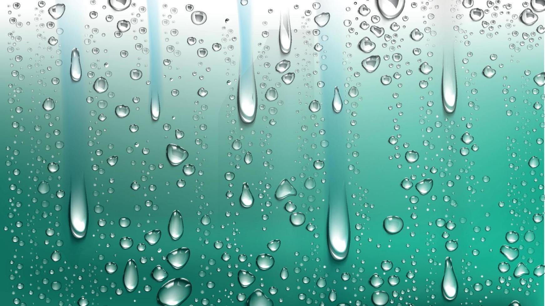 lluvia gotas en el lentes ventana superficie con nublado agua gotas aislado en transparente antecedentes vector