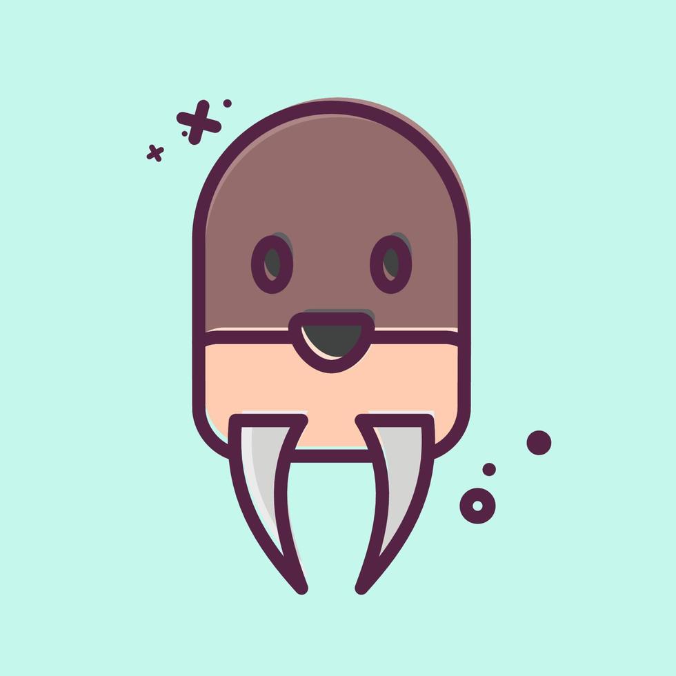 Icon Wairus. related to Animal Head symbol. simple design editable. simple illustration vector