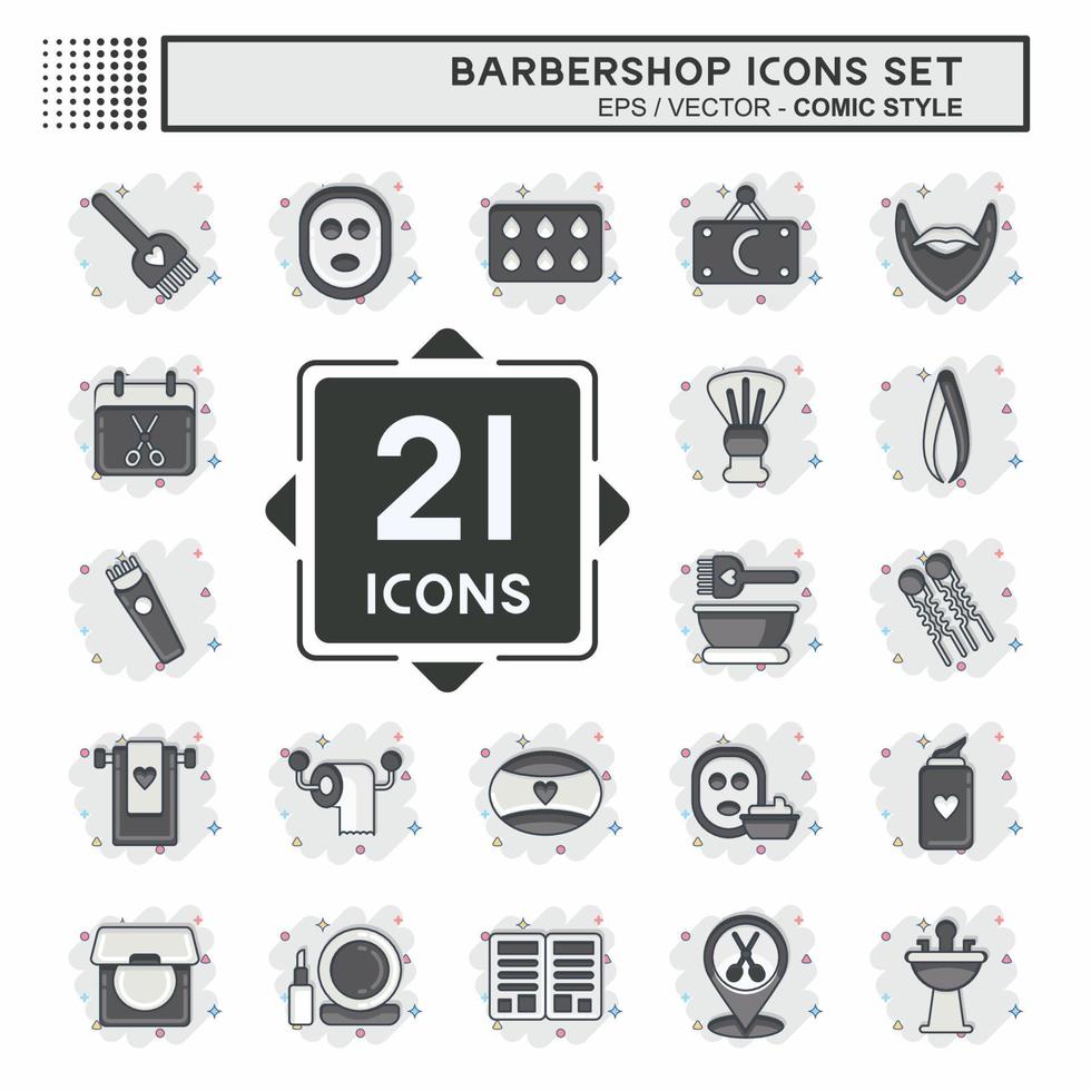 Icon Set Barbershop. related to Education symbol. Beauty Saloon. simple illustration vector