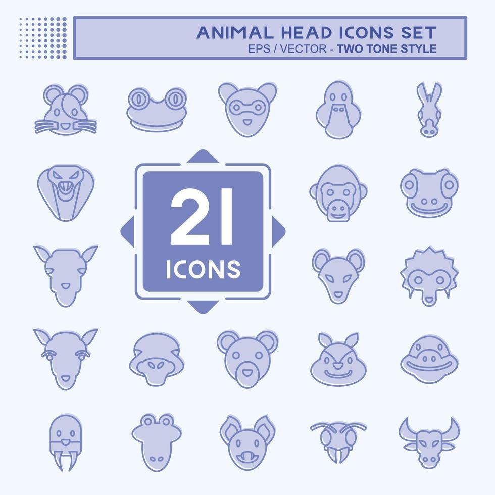 icono conjunto animal cabeza. relacionado a educación símbolo. sencillo diseño editable. sencillo ilustración vector