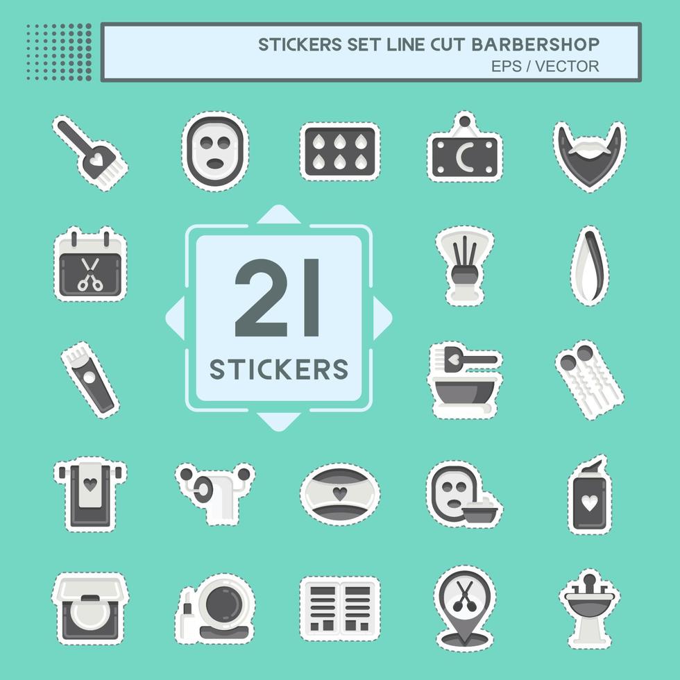Icon Set Barbershop. related to Education symbol. Beauty Saloon. simple illustration vector