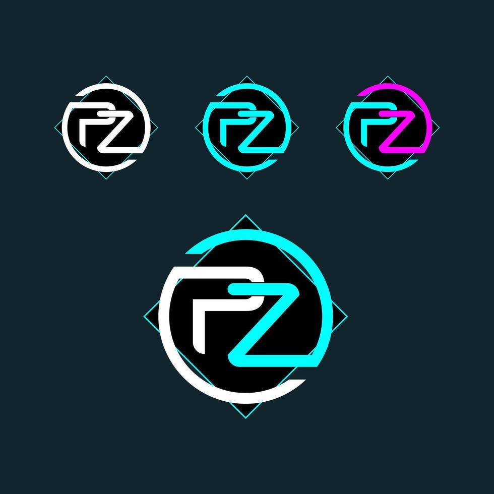 pz zp de moda letra logo diseño vector