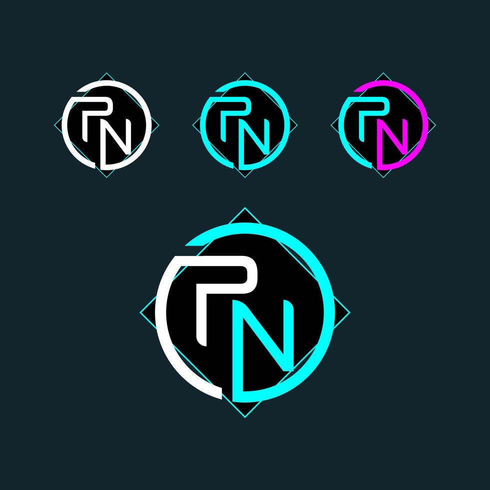 PN NP trendy letter logo design vector