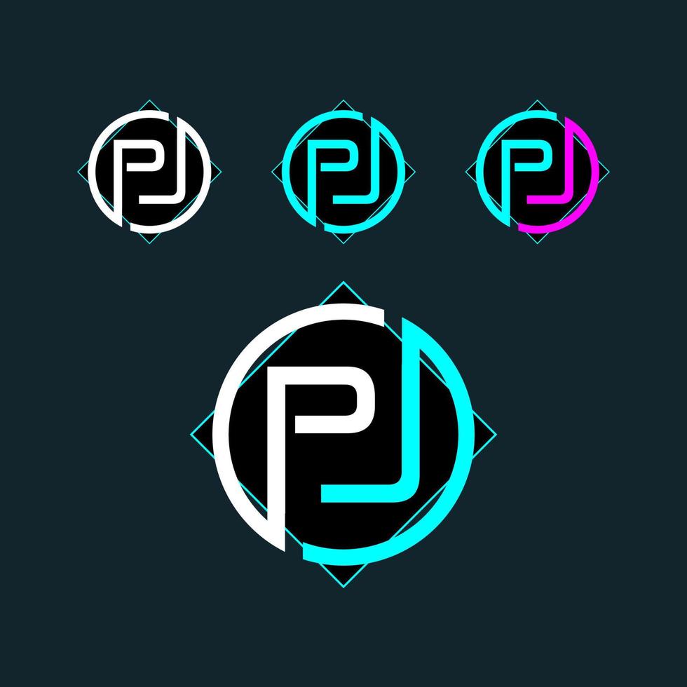 pj jp de moda letra logo diseño vector