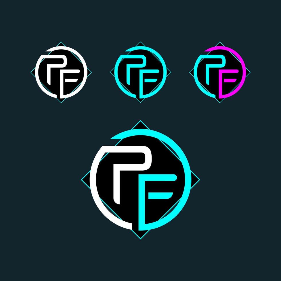 PF FP trendy letter logo design vector