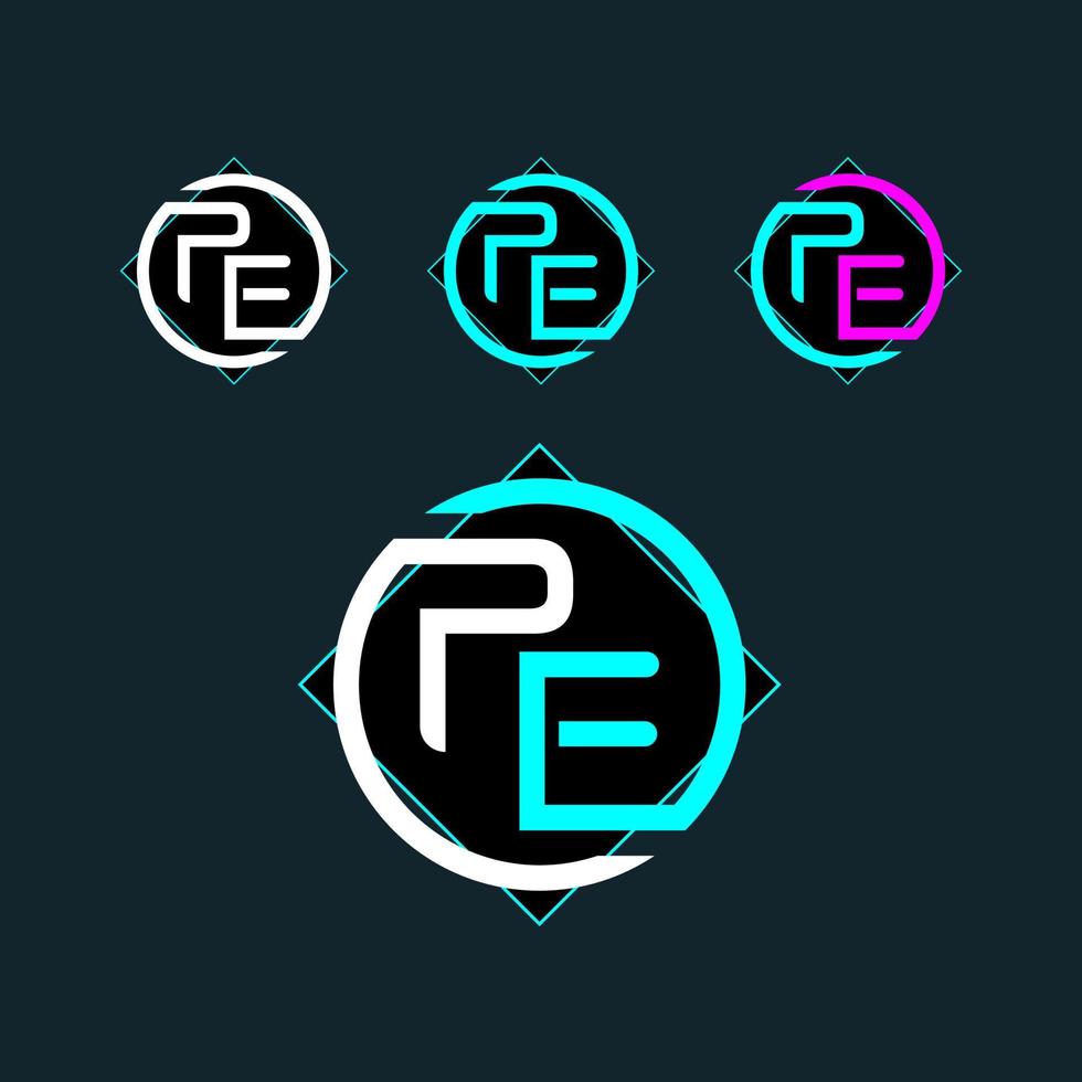 PE EP trendy letter logo design vector