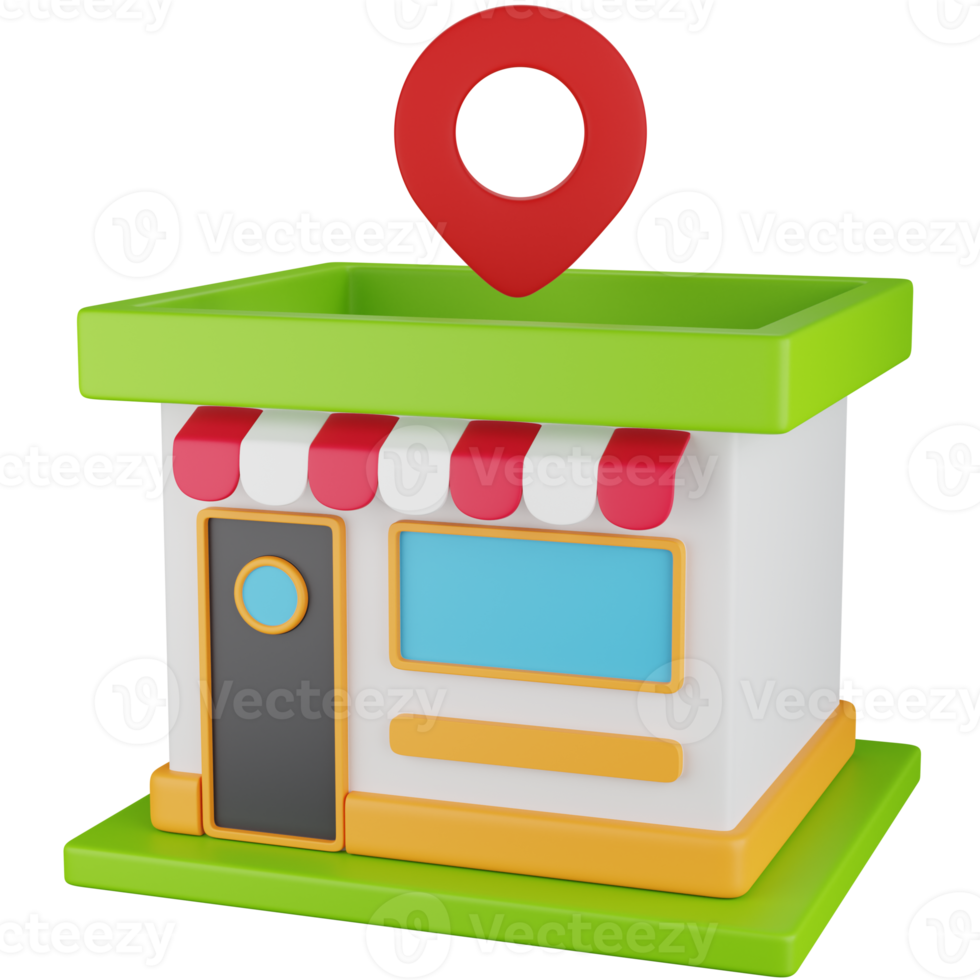 3D Icon Illustration Location Store Building png