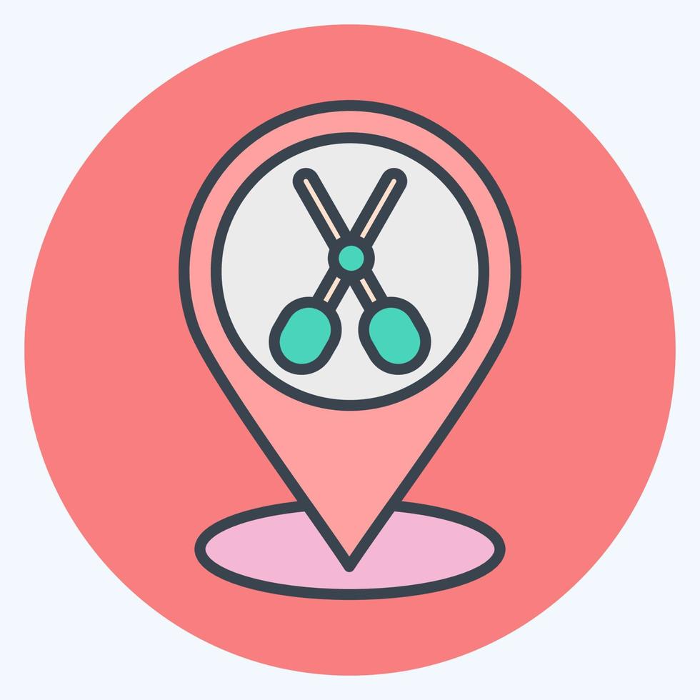 Icon Location Pink. related to Barbershop symbol. Beauty Saloon. simple illustration vector