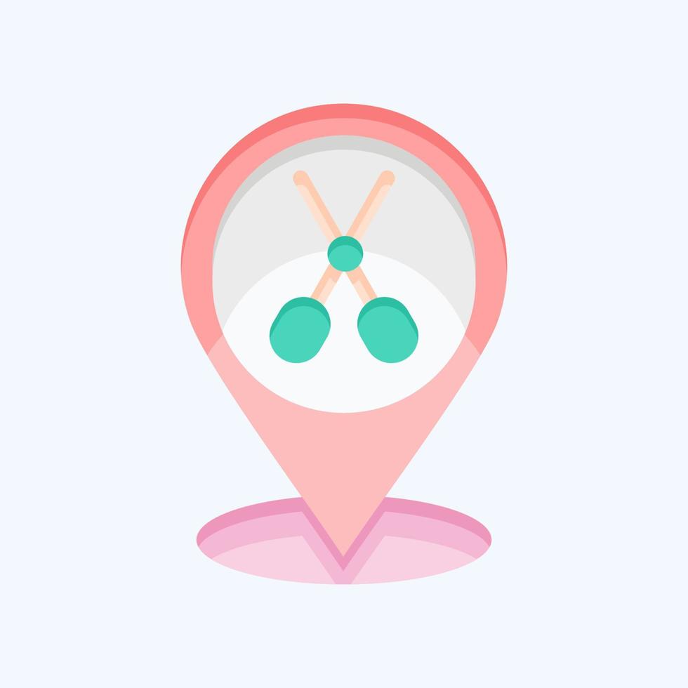 Icon Location Pink. related to Barbershop symbol. Beauty Saloon. simple illustration vector