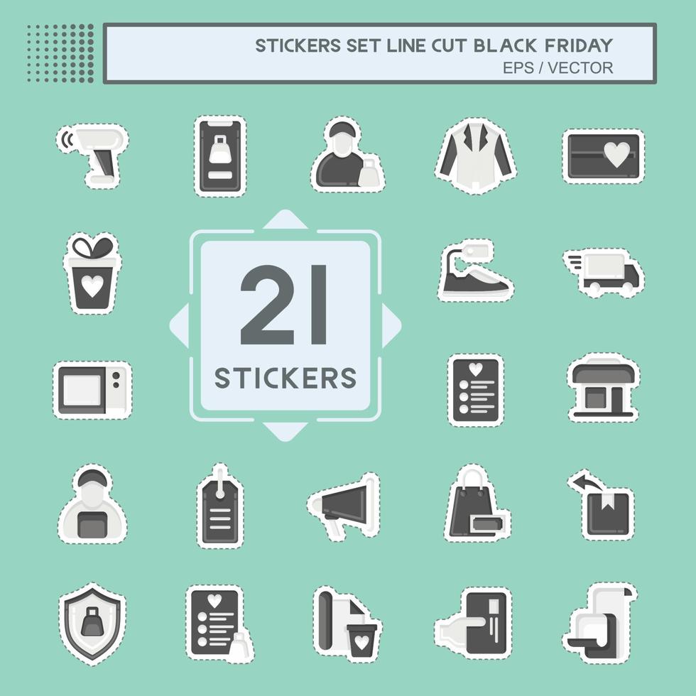 Icon Set Black Friday. related to Education symbol. shopping. simple illustration vector