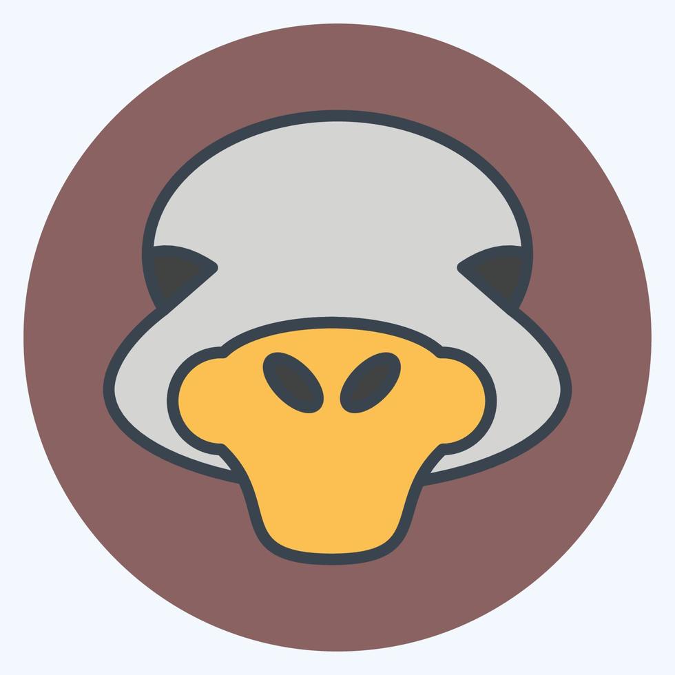 Icon Ostrich. related to Animal Head symbol. simple design editable. simple illustration vector