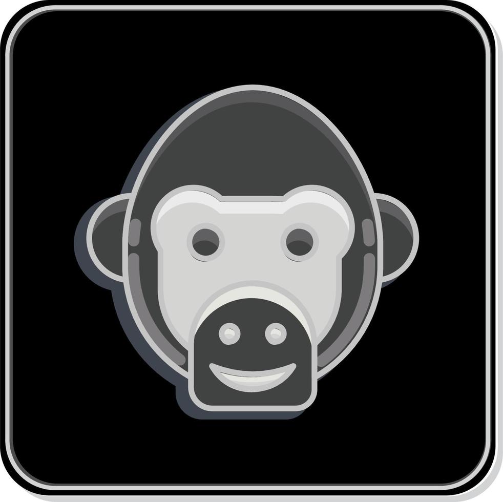 Icon Chimpanzee. related to Animal Head symbol. simple design editable. simple illustration vector