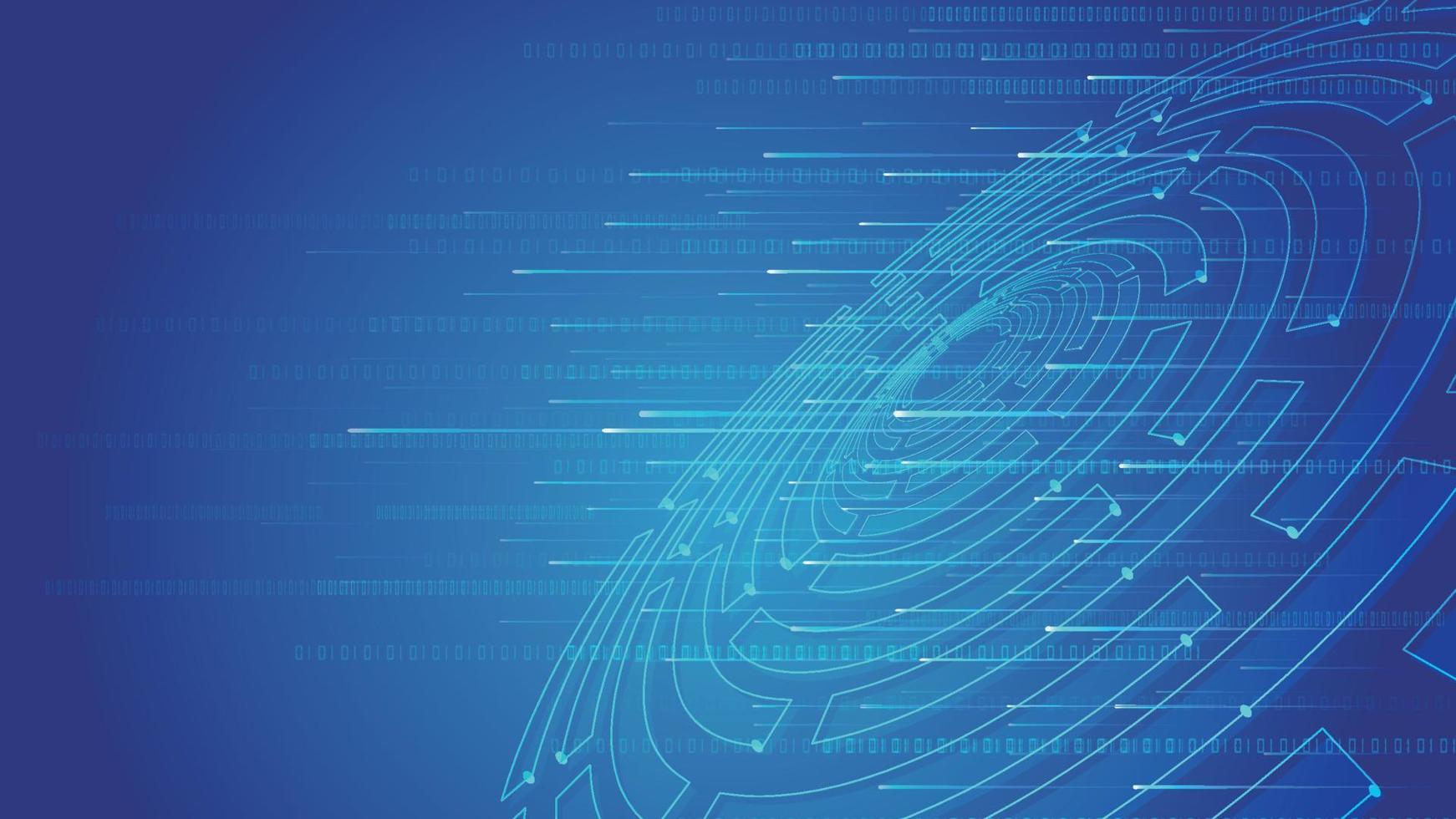 Tech Turntable transmits 01 data with Ray, Internet big data vector background.