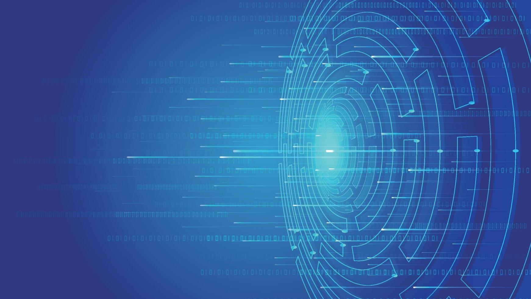 Tech Turntable transmits 01 data with Ray, Internet big data vector background.