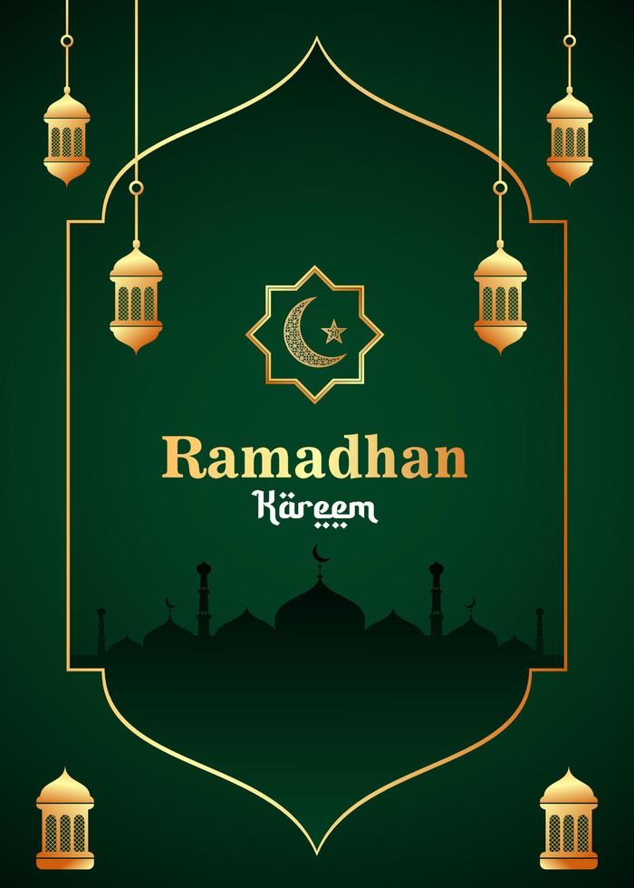 Vector Ramadan Kareem Islamic greeting poster