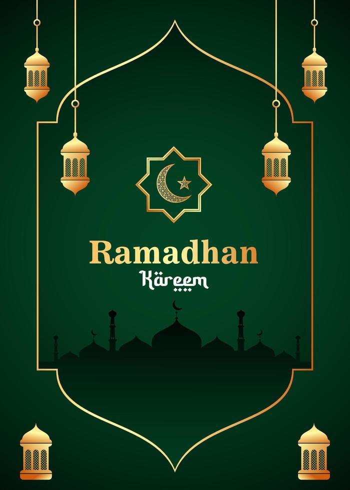 Vector Ramadan Kareem Islamic greeting poster