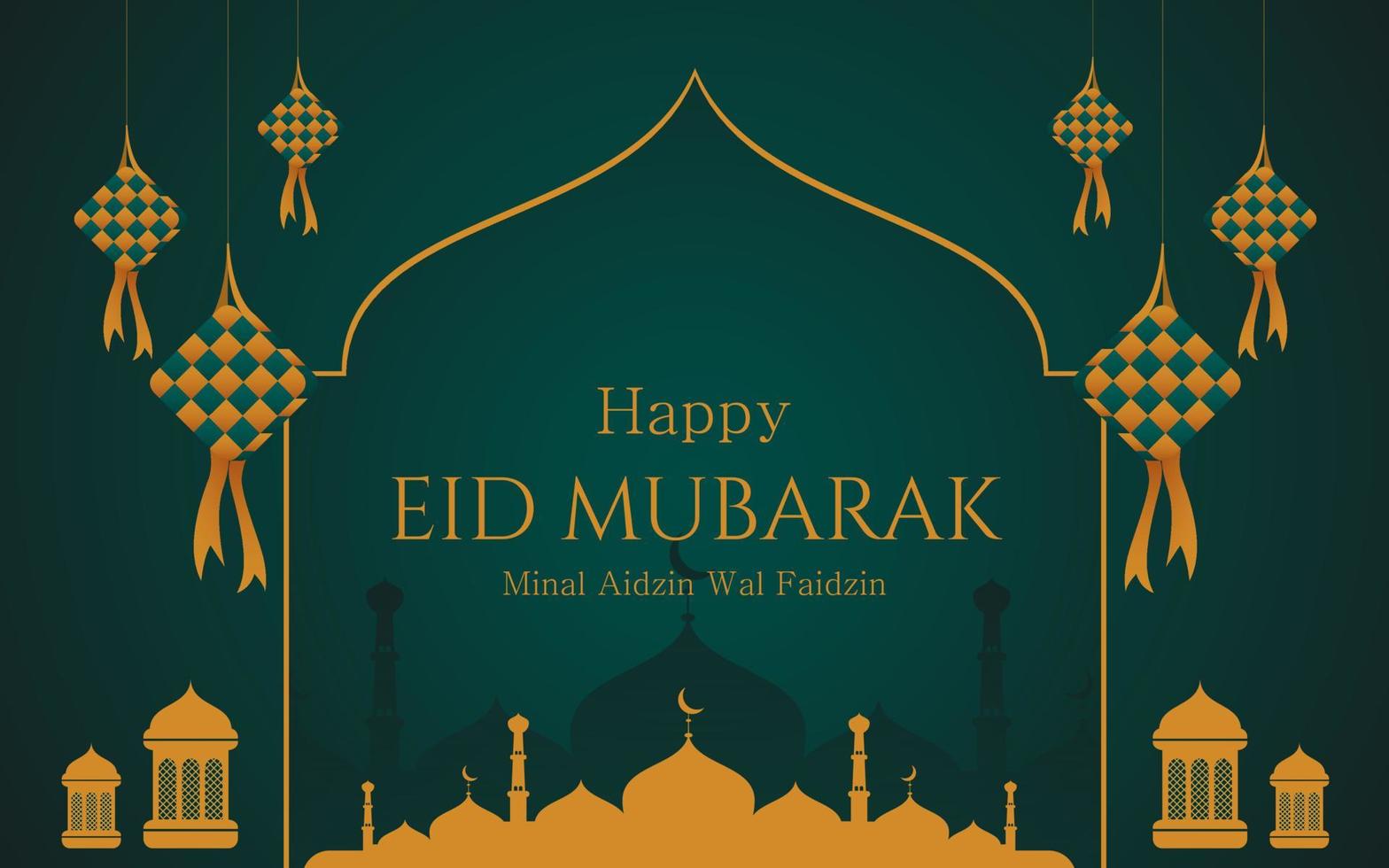 Vector beautiful Eid Mubarak Islamic background