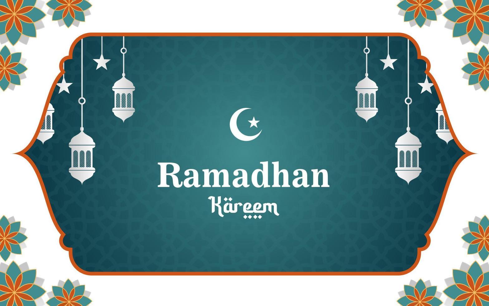 Ramadan Kareem Islamic background vector