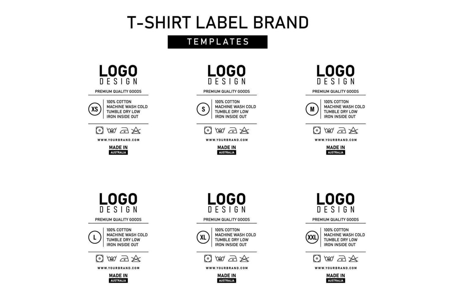 Clothing label tag vector templates design