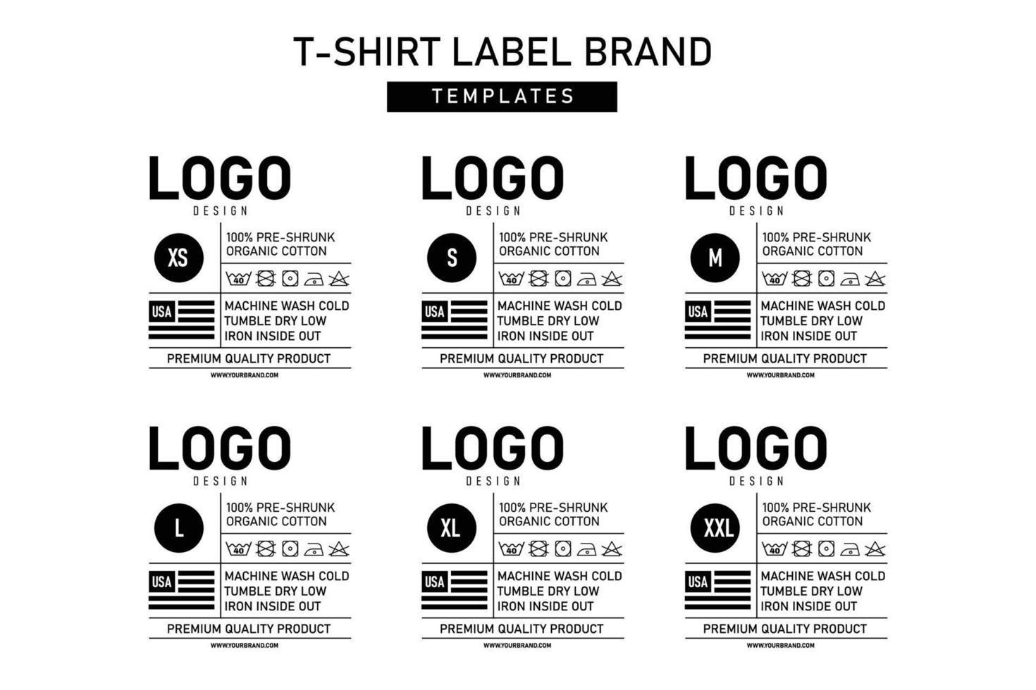Clothing label tag vector templates design