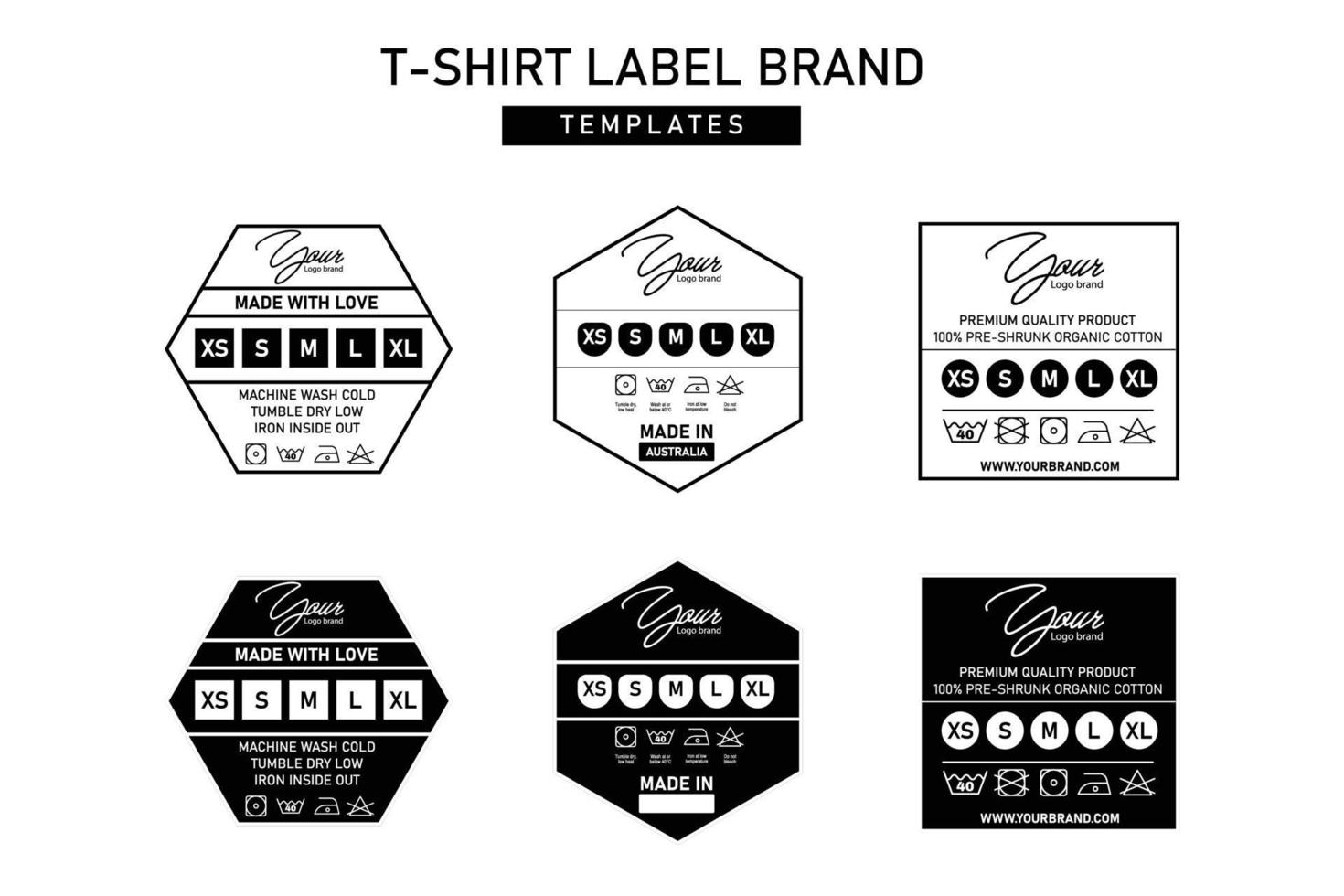 Clothing label tag vector templates design