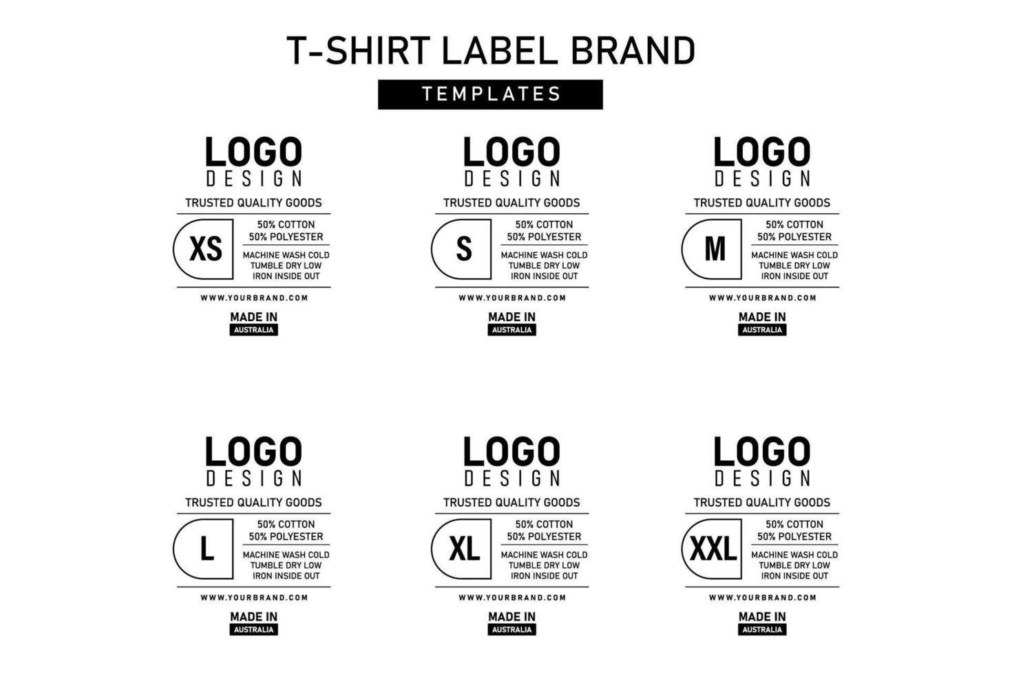 Clothing label tag vector templates design