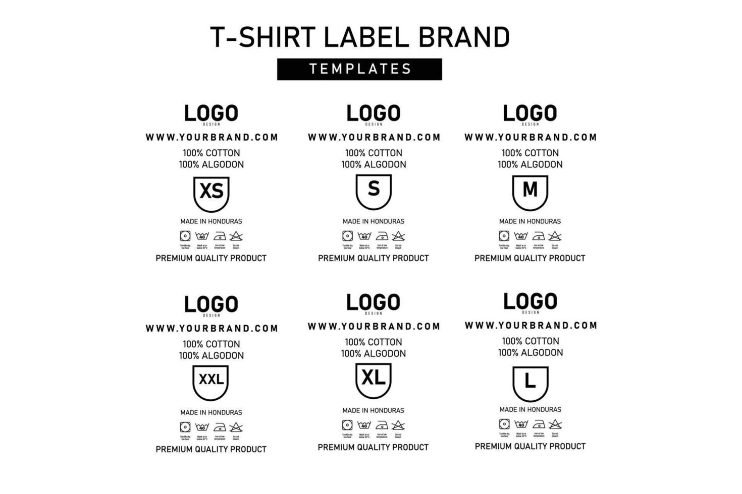 Clothing Tag Templates, Neck Tag & Label Template