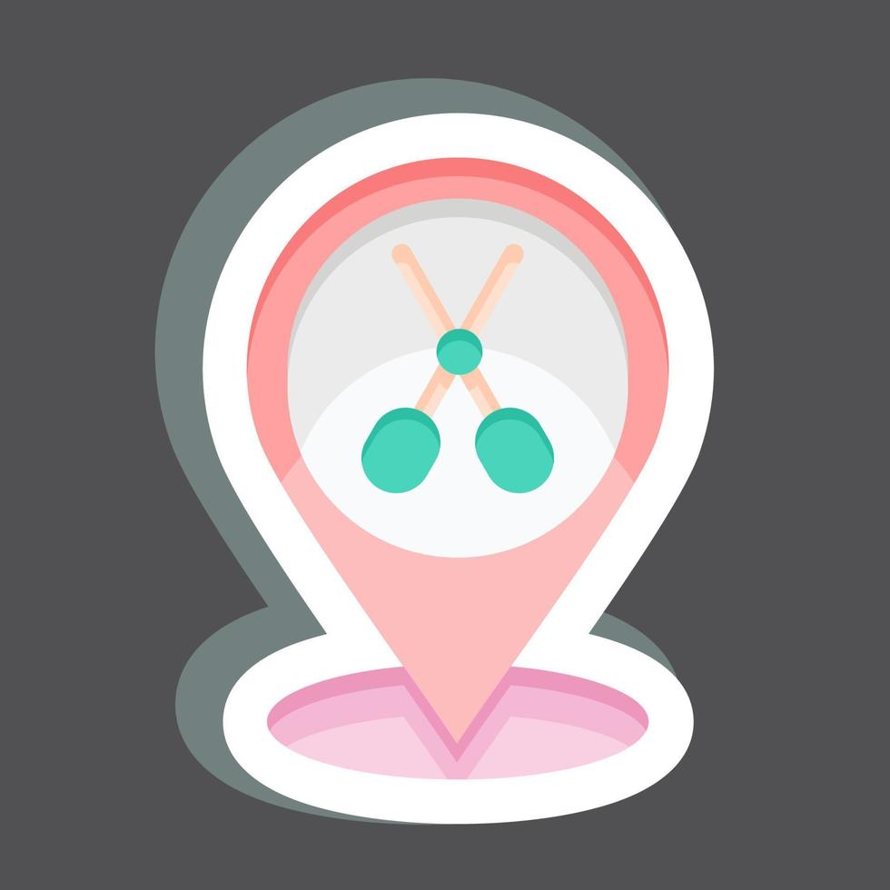 Icon Location Pink. related to Barbershop symbol. Beauty Saloon. simple illustration vector