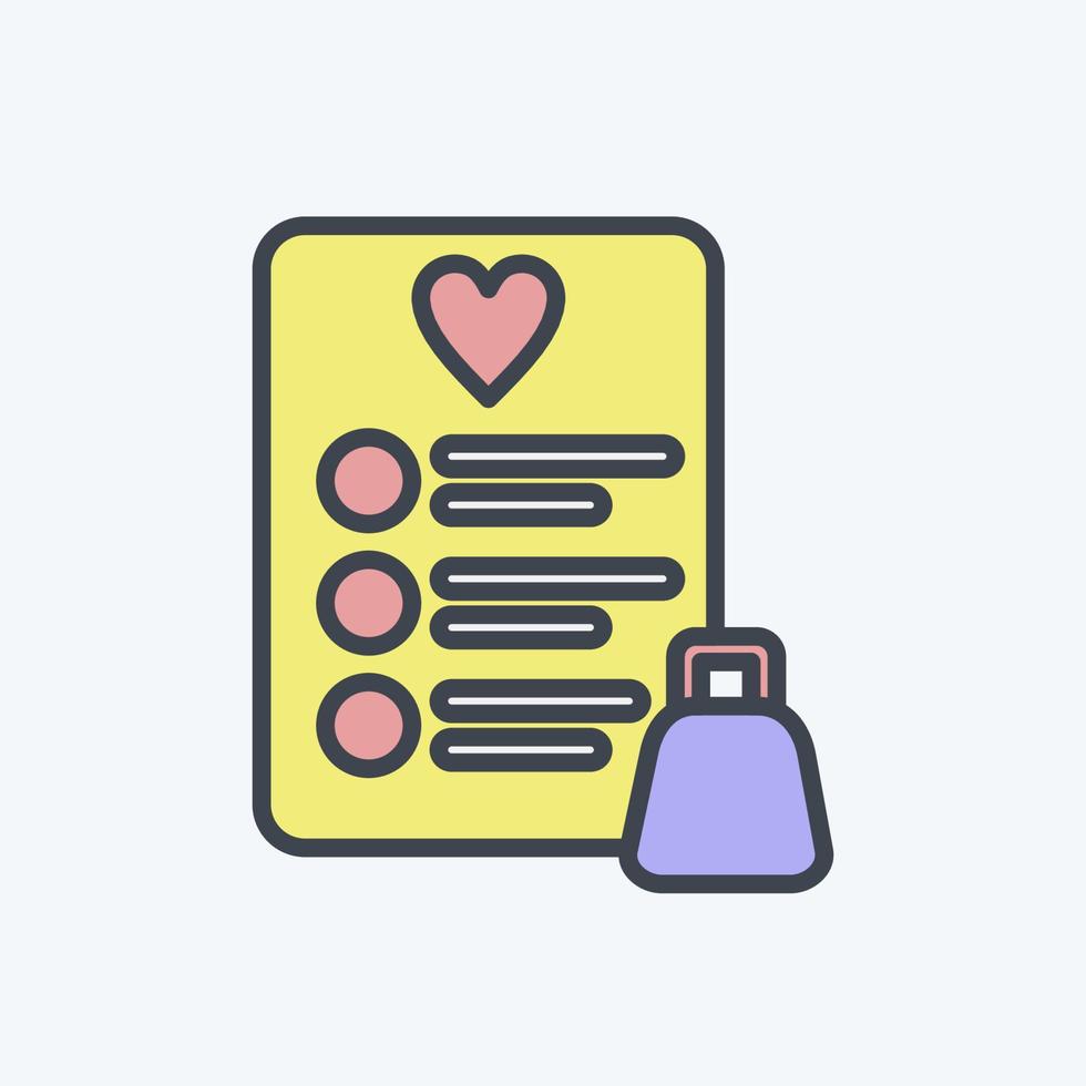 Icon Wishlist. related to Black Friday symbol. shopping. simple illustration vector