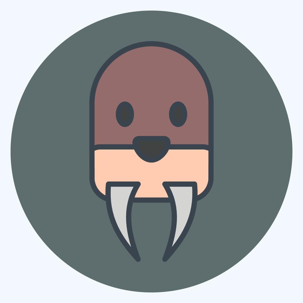 Icon Wairus. related to Animal Head symbol. simple design editable. simple illustration vector