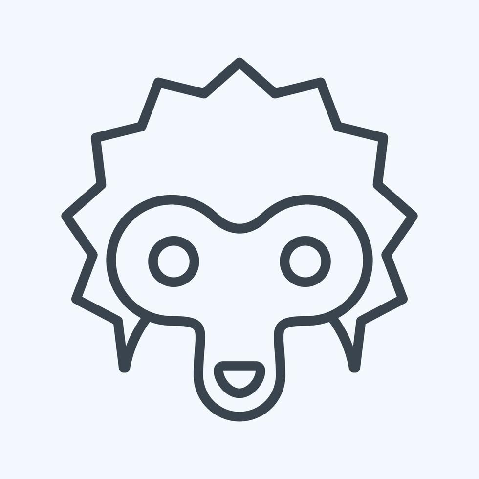 Icon hedgehog. related to Animal Head symbol. simple design editable. simple illustration vector