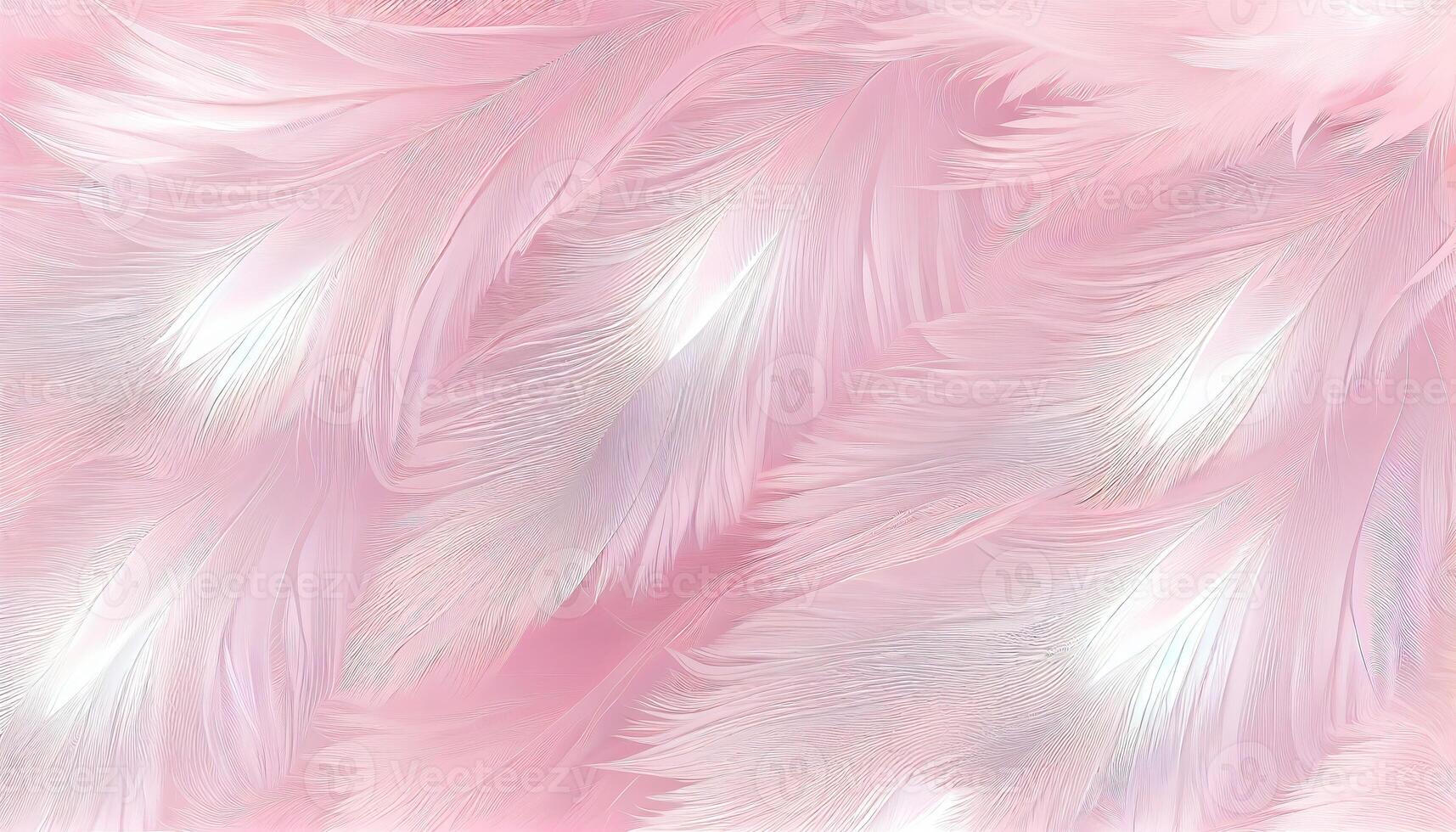 , Beautiful light pink closeup feathers, photorealistic background. Small fluffy pink feathers randomly scattered forming photo