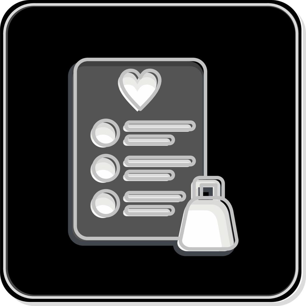 Icon Wishlist. related to Black Friday symbol. shopping. simple illustration vector