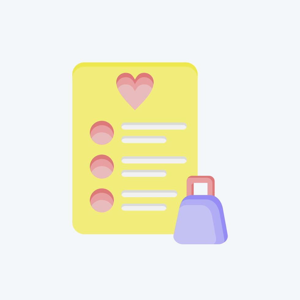 Icon Wishlist. related to Black Friday symbol. shopping. simple illustration vector