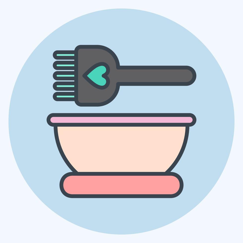 Icon Hair Dye. related to Barbershop symbol. Blue Eyes Style. Beauty Saloon. simple illustration vector