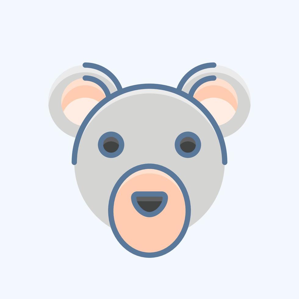 Icon Snow Bear. related to Animal Head symbol. simple design editable. simple illustration vector