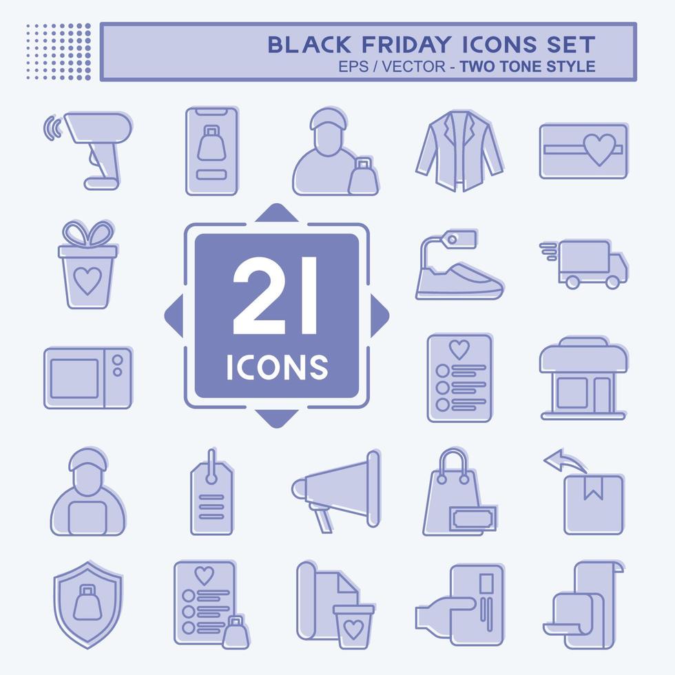 Icon Set Black Friday. related to Education symbol. shopping. simple illustration vector