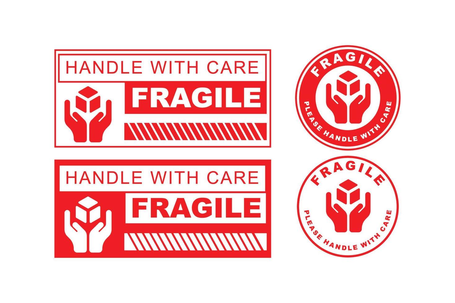 Fragile sticker design vector