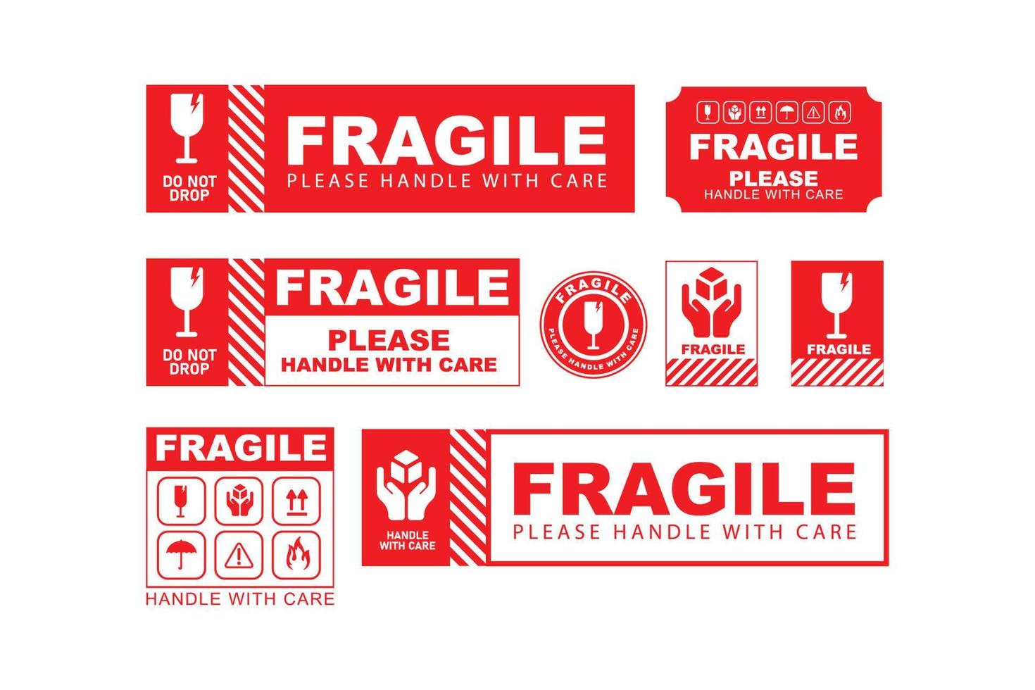 Fragile sticker design vector