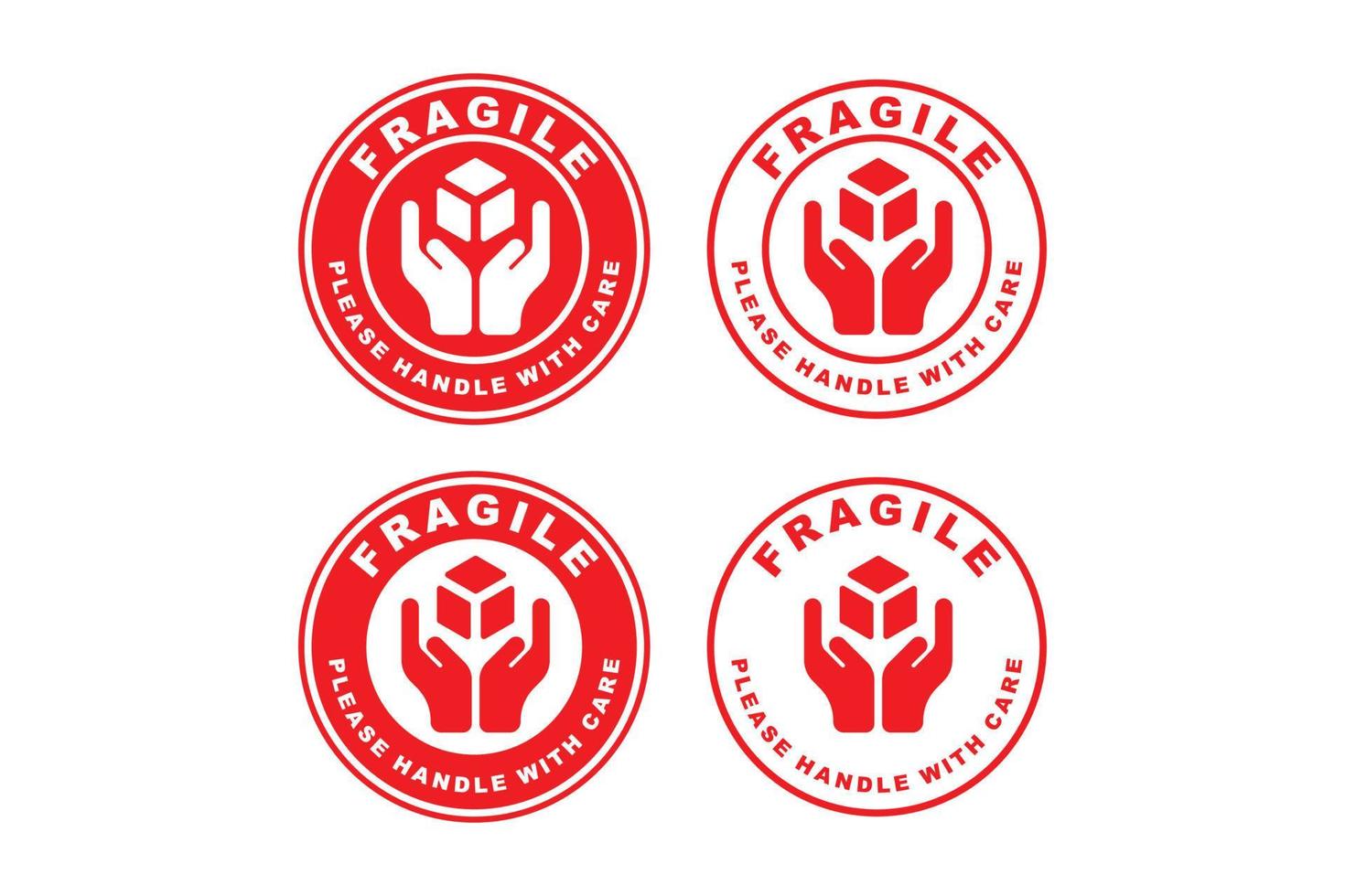 Fragile sticker design vector