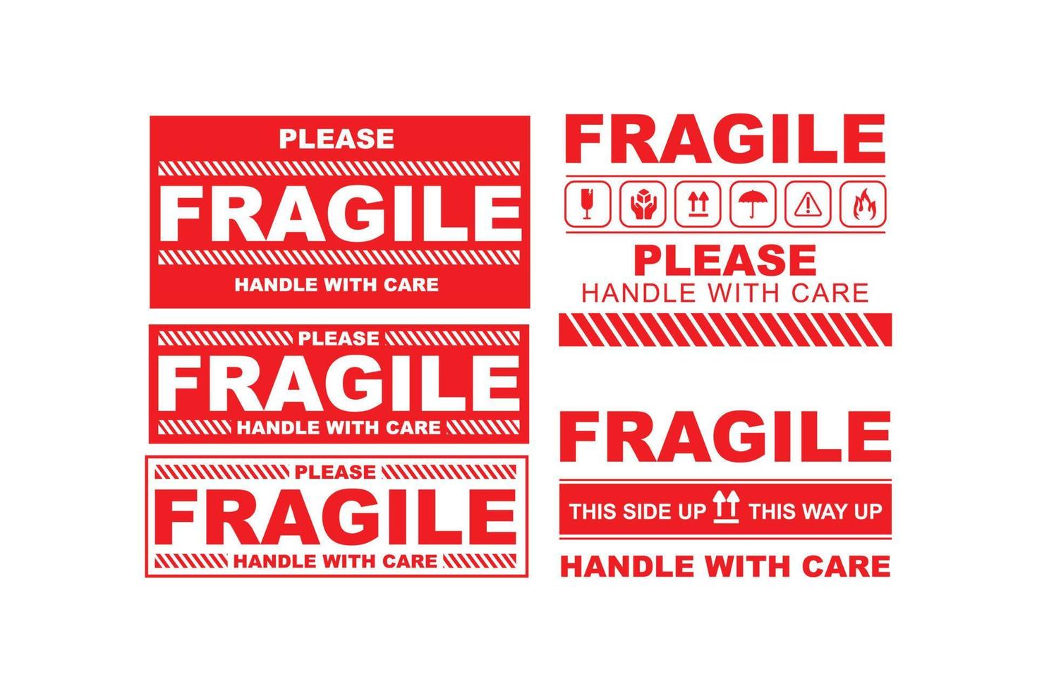 Fragile sticker design vector