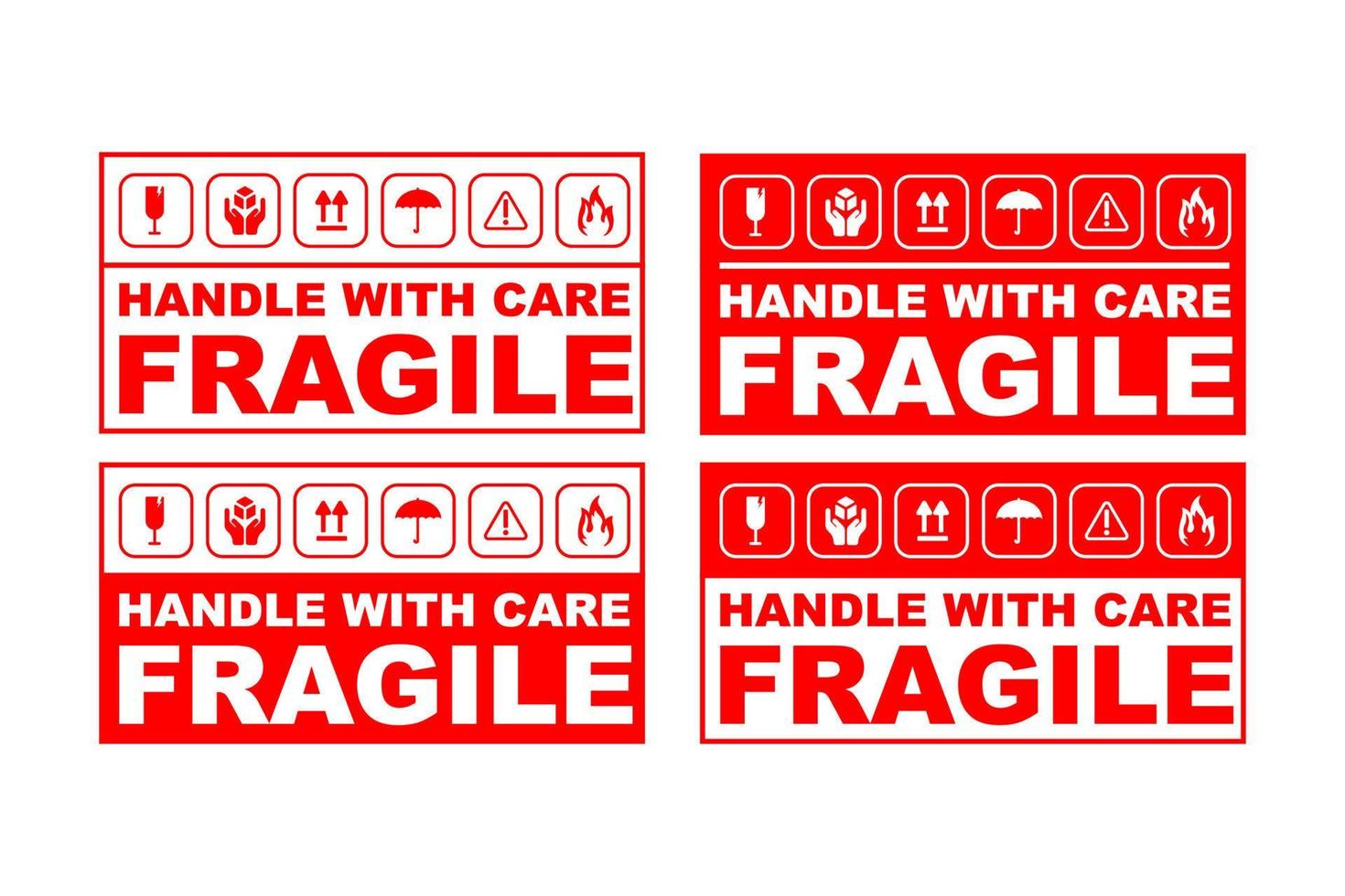 Fragile sticker vector design