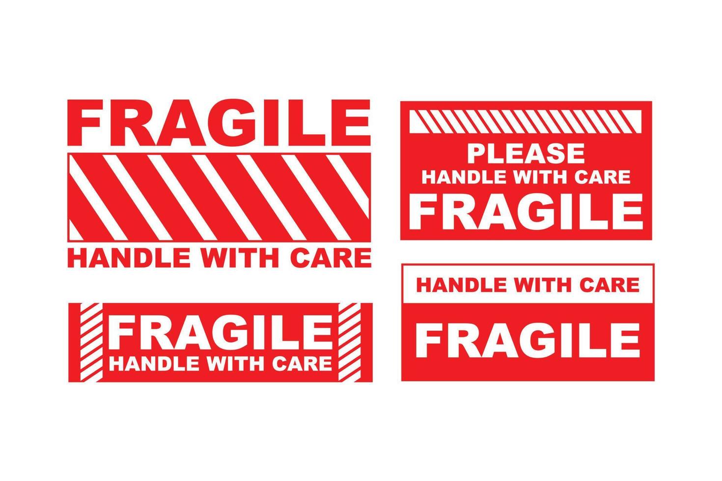 Fragile sticker vector design