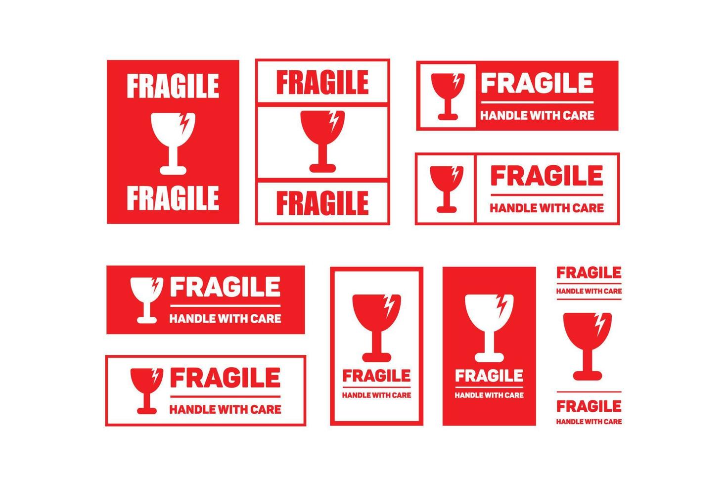Fragile sticker vector design