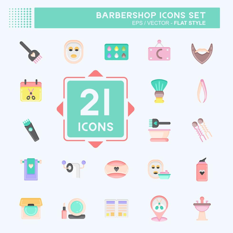 Icon Set Barbershop. related to Education symbol. Beauty Saloon. simple illustration vector