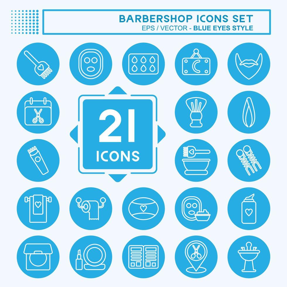 Icon Set Barbershop. related to Education symbol. Beauty Saloon. simple illustration vector