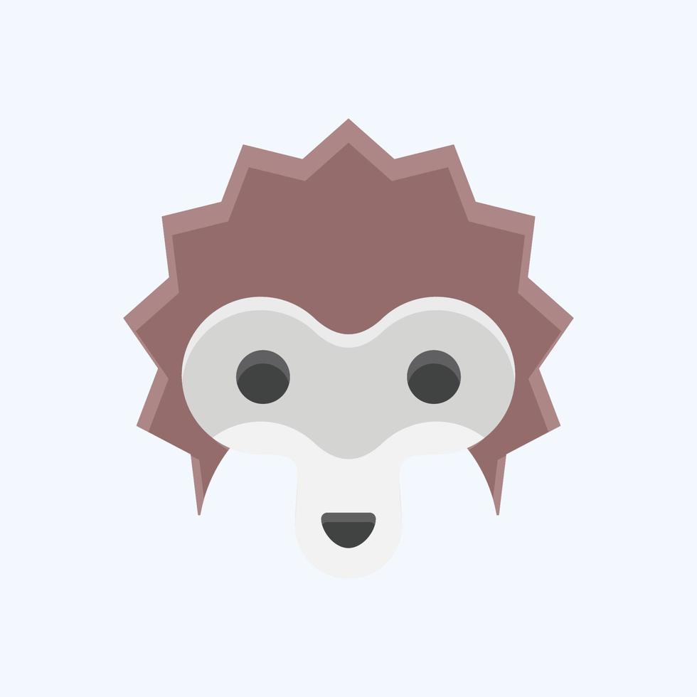 Icon hedgehog. related to Animal Head symbol. simple design editable. simple illustration vector