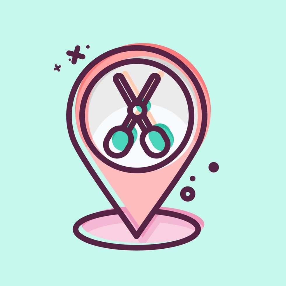 Icon Location Pink. related to Barbershop symbol. Beauty Saloon. simple illustration vector