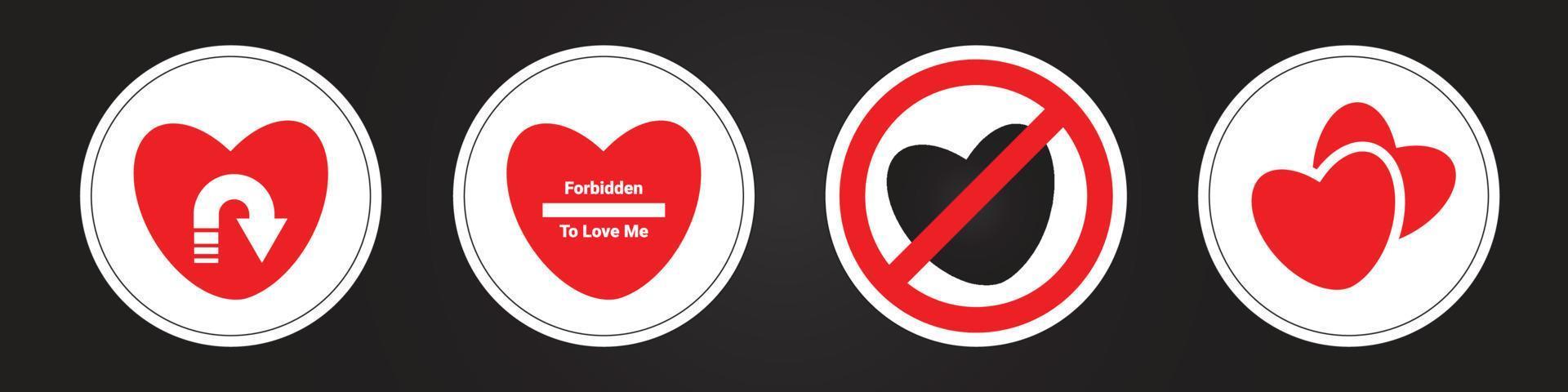 signs are forbidden to fall in love, forbidden to move on vector